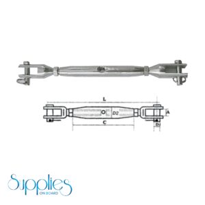 Stainless steel turnbuckle AISI 316